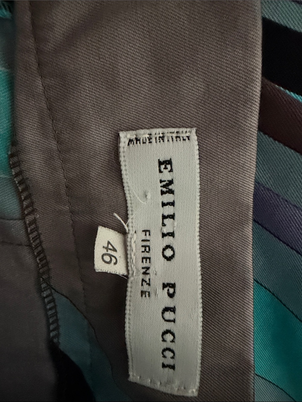 Emilio Pucci Geometric Pencil Skirt in Teal, Lavender & Brown - Picture 3 of 3